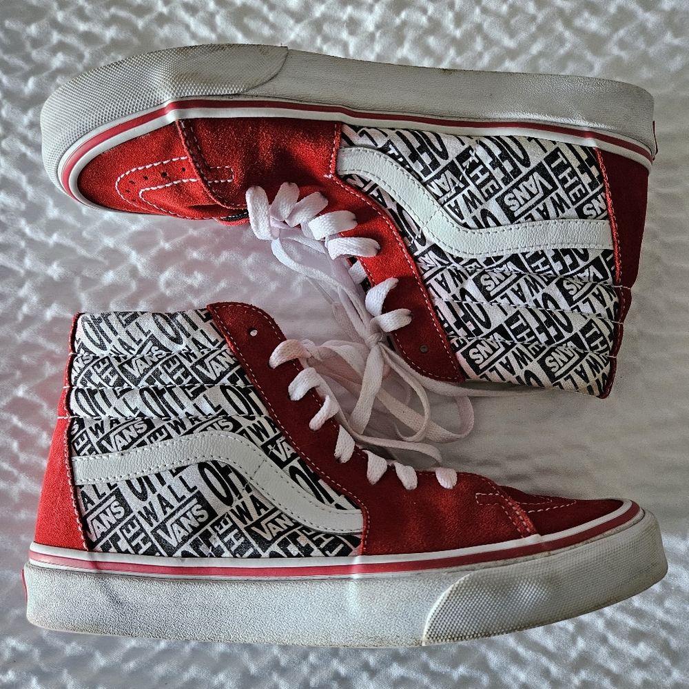 Vans Sk8-Hi OTW Repeat Racing Red High Top Sneaker Shoe Unisex Womens 8.5 Mens 7 - Picture 5 of 10